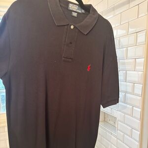 Ralph Lauren Black Polo Shirt with Red Logo